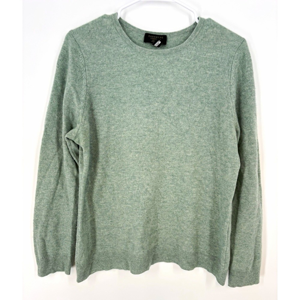 Charter Club Womens 100% Cashmere  Pullover Sweater L Pistachio Green Luxe Soft